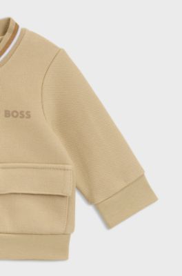 Gift-boxed three-piece tracksuit for babies, Beige