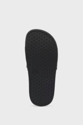 Kids' slides with signature-stripe logo, Black