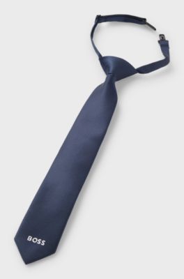 Kids' gift-boxed pre-knotted tie with adjustable fastening, Dark Blue