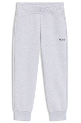 Kids-Jogginghose aus Baumwoll-Mix mit Logo-Print, Hellgrau