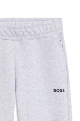Kids-Jogginghose aus Baumwoll-Mix mit Logo-Print, Hellgrau