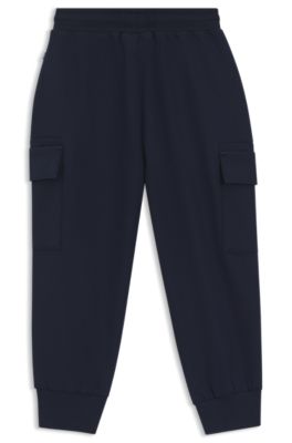 Pantaloni della tuta per bambini con logo ricamato, Blu scuro