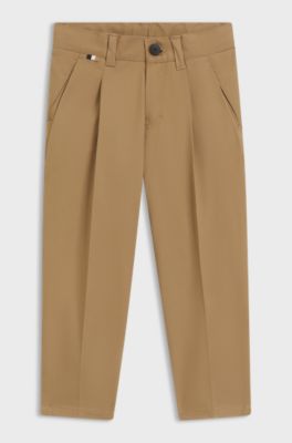 Twill kinderchino van stretchkatoen, Bruin