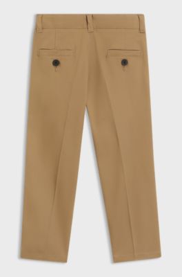Kids' chinos in stretch-cotton twill, Brown