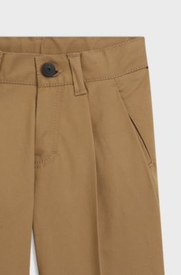Twill kinderchino van stretchkatoen, Bruin