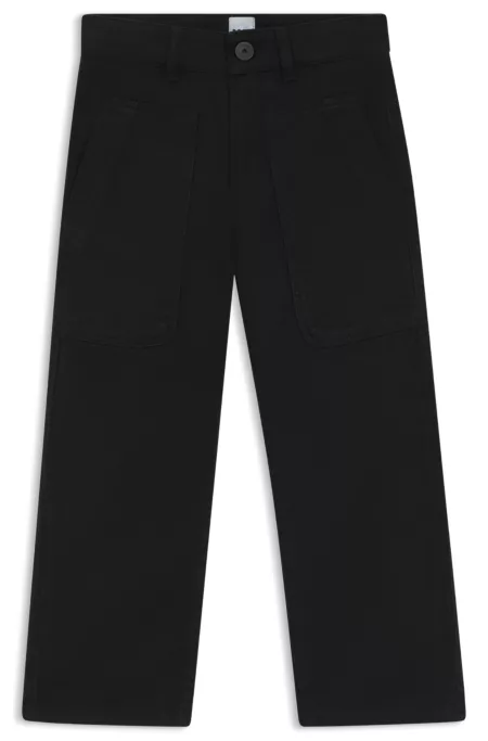 Pantalon en twill de coton avec poches plaquées pour enfant
