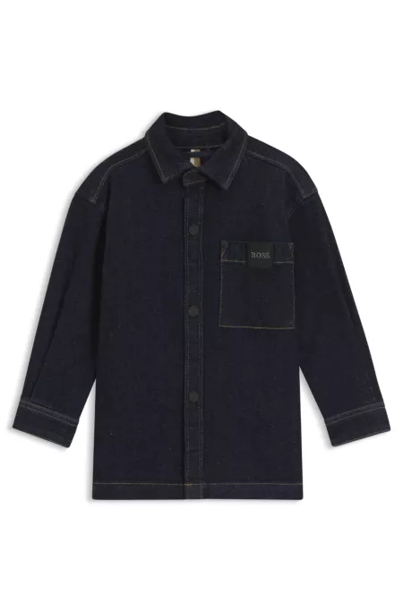 Chemise en jean avec poche-poitrine logotée pour enfant