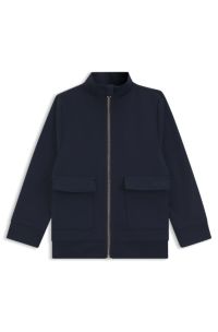 Kindervest met rits en logostiksel, Donkerblauw