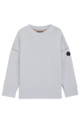 Kids' knit sweater with Double B monogram, Light Blue