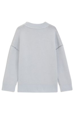 Kids' knit sweater with Double B monogram, Light Blue