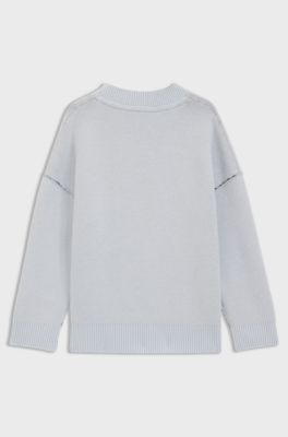 Maglione da bambini con monogramma Double B, Celeste