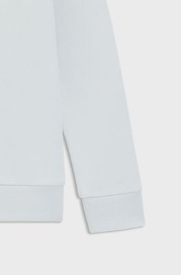 Kids' sweatshirt in cotton-blend fleece with logo artwork, Light Blue