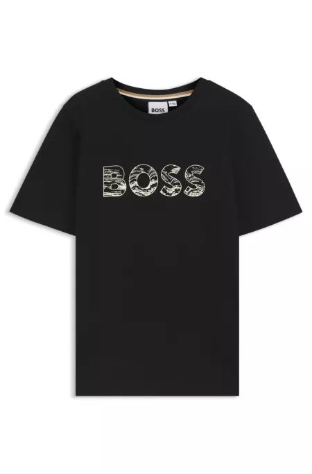 Camiseta para niños en punto de algodón con logo de diseño