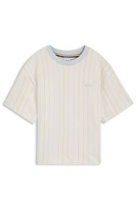 T-shirt ample à rayures tissées-teintes pour enfant, Blanc