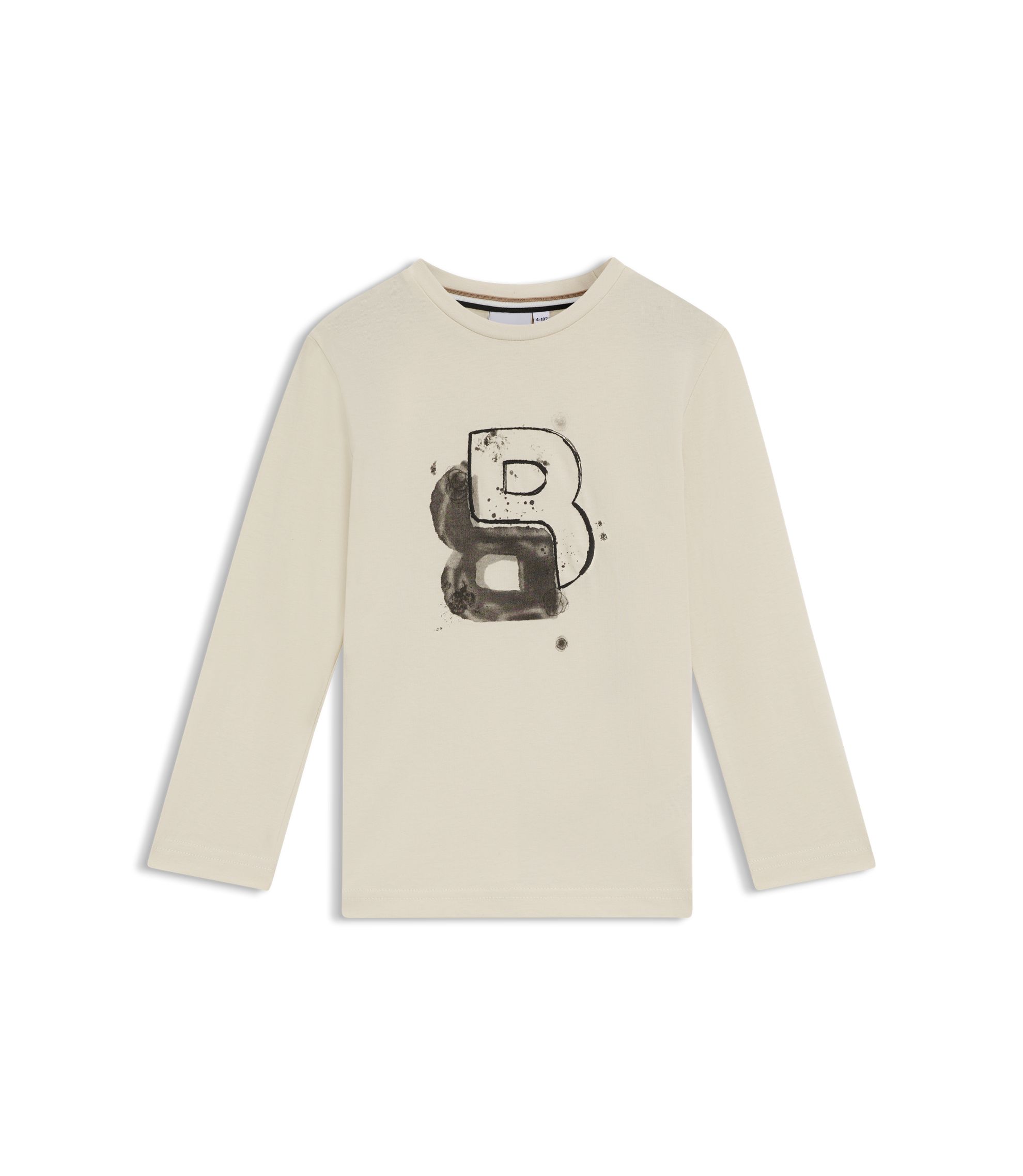 BOSS - Kids' long-sleeved cotton T-shirt with Double B monogram