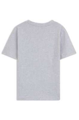 Kids' T-shirt in cotton jersey with logo artwork, Light Grey