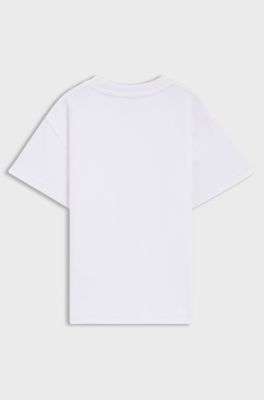 Ruimvallend katoenen T-shirt voor kinderen met Double B-monogram, Wit