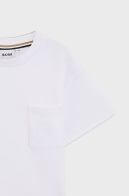 Ruimvallend katoenen T-shirt voor kinderen met Double B-monogram, Wit