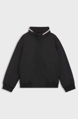 Kids' padded jacket with packable hood, Black