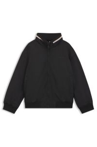 Kids' padded jacket with packable hood, Black