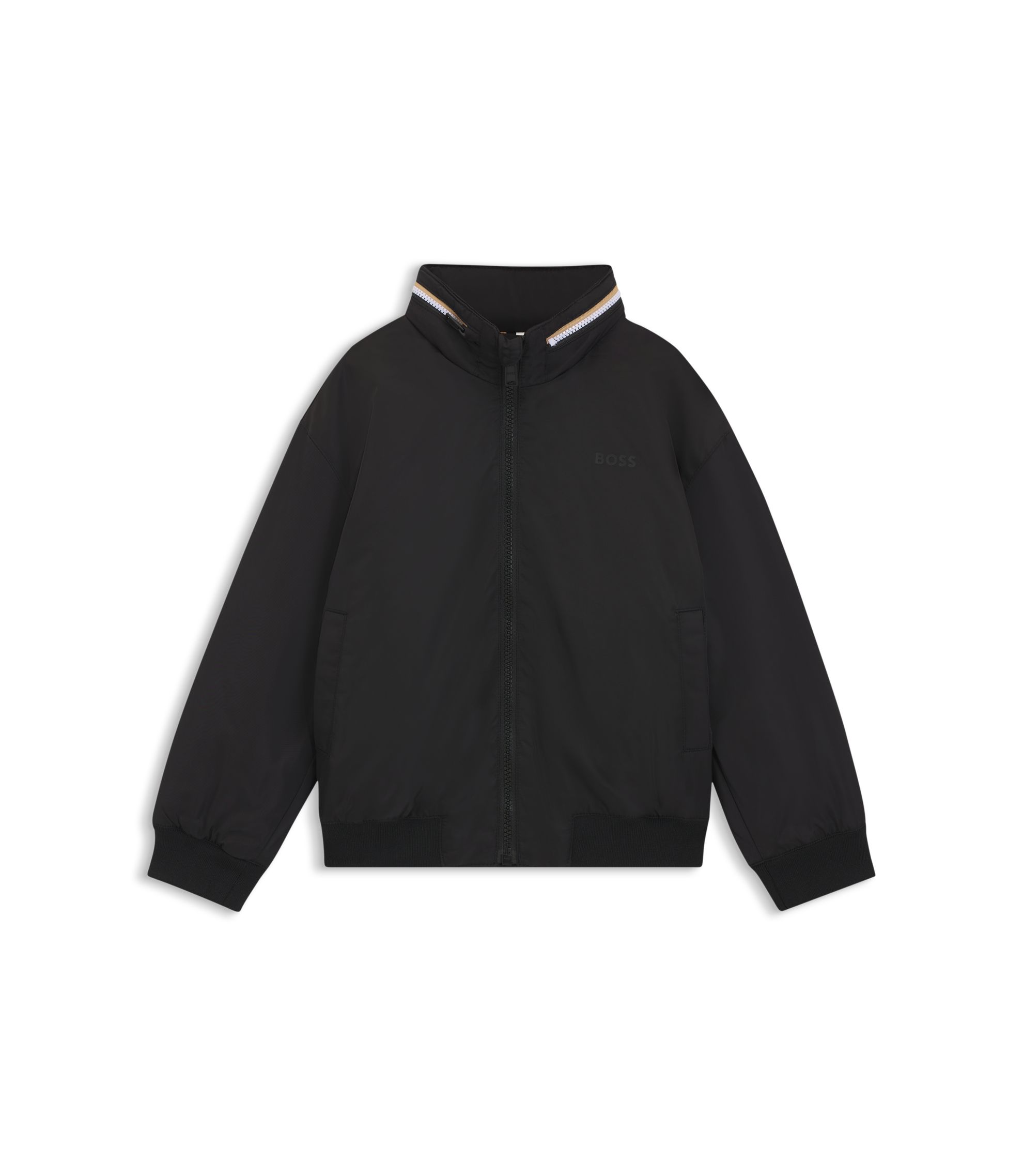 BOSS - キッズ パデッドジャケット パッカブルフード - ブラック