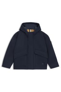 Kids' hooded jacket with logo print, Dark Blue