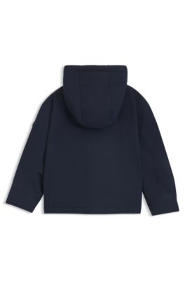 Kids' hooded jacket with logo print, Dark Blue