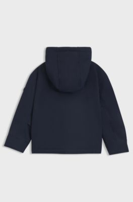 キッズ フーデッドジャケット ロゴプリント, ダークブルー