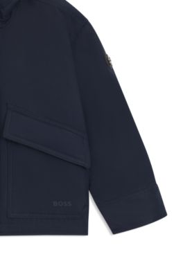 Kids' hooded jacket with logo print, Dark Blue