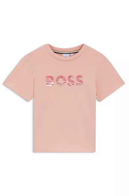 Camiseta para niños en algodón elástico con logo estampado