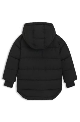 Kids' water-repellent puffer jacket with Double B monograms, Black
