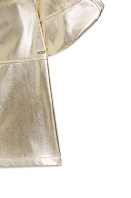 Kids' gold-tone dress with puff sleeves, Gold