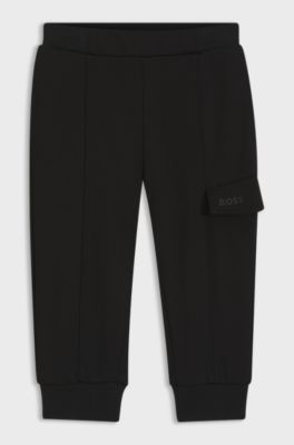 Broek voor kinderen van stretchpiqu&eacute;, Zwart