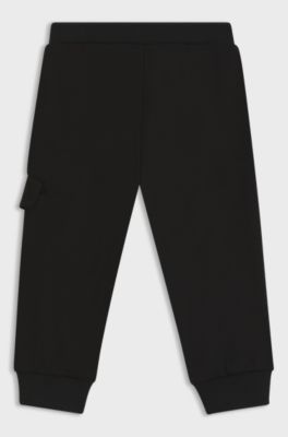 Kids' trousers in stretch piqu&eacute;, Black