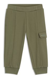 Kids' trousers in stretch piqué, Dark Green