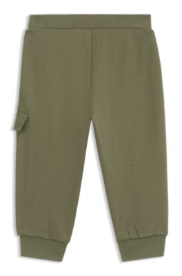 Kids' trousers in stretch piqu&eacute;, Dark Green