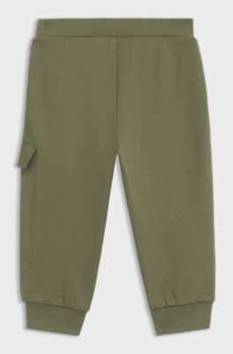 Kids' trousers in stretch piqu&eacute;, Dark Green