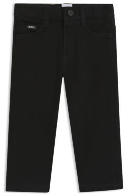 Kids' jeans in black stretch denim, Black
