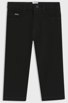 Kids' jeans in black stretch denim, Black