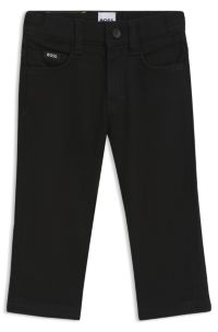 Kids' jeans in black stretch denim, Black