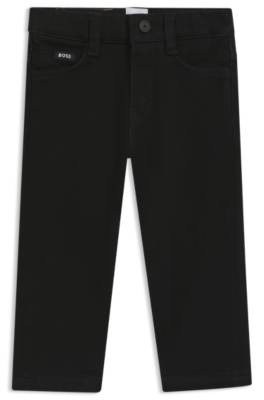 Kids' jeans in black stretch denim