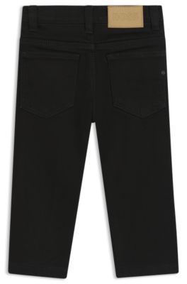 Kids' jeans in black stretch denim, Black