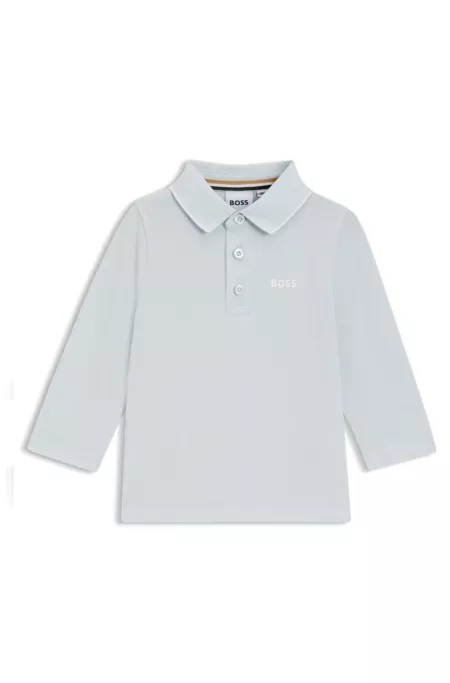 Polo à manches longues en piqué de coton pour enfant