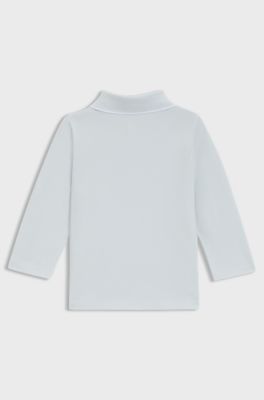 Kids' long-sleeved polo shirt in cotton piqu&eacute;, Light Blue