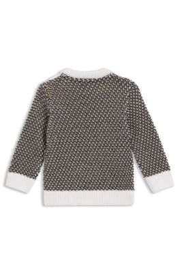 Maglione per bambini in cotone in tre tonalit&agrave; con monogramma Double B, Nero