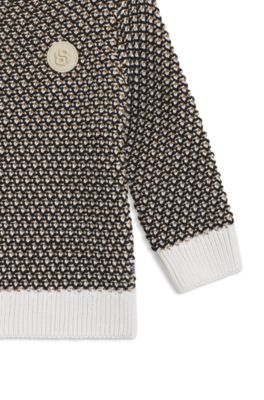 Maglione per bambini in cotone in tre tonalit&agrave; con monogramma Double B, Nero