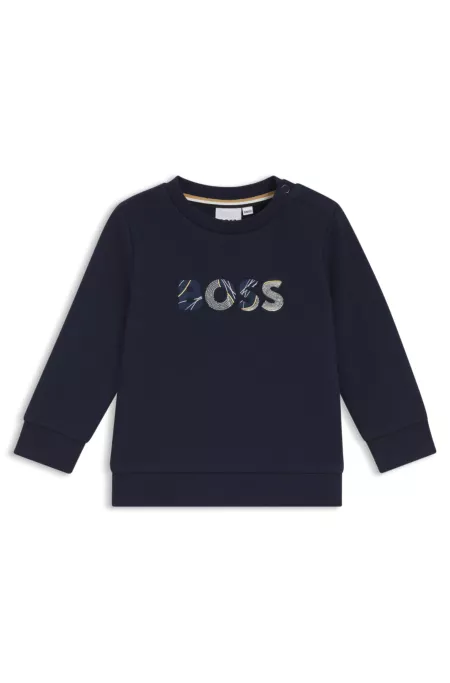 Sweat en coton mélangé avec logo brodé pour enfant