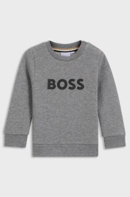 Kids' cotton-blend sweatshirt with logo print, Dark Grey