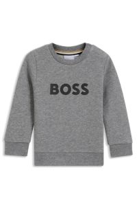Kids' cotton-blend sweatshirt with logo print, Dark Grey