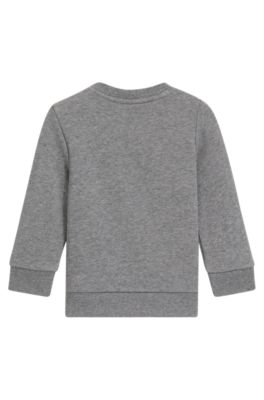Kids' cotton-blend sweatshirt with logo print, Dark Grey